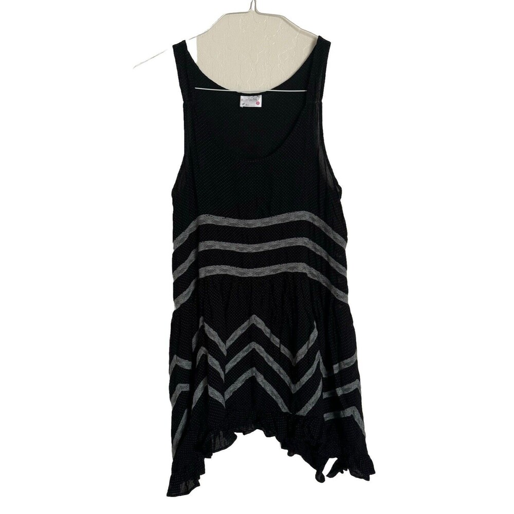 Free People Top Women's Black Polka Dot Sheer Intimately Tank Size Small
